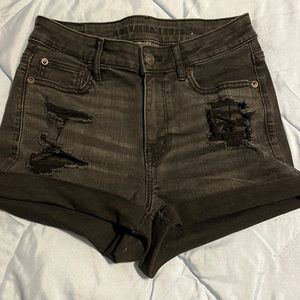 American eagle black, “next level stretch” jean shorts